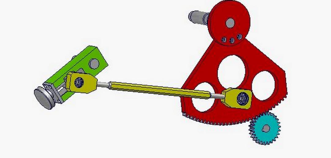 用扇形齿轮实现间歇送料机构动图（原理图）