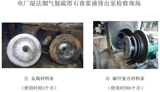 电厂脱硫塔石膏浆料：  PH4、Cl-含量40000ppm、含固量30~40%、温度≤65℃ 。使用效果对比图
