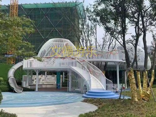 儿童高空走廊不锈钢组合滑梯